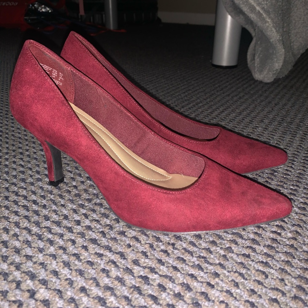 Maroon Velvet Heels